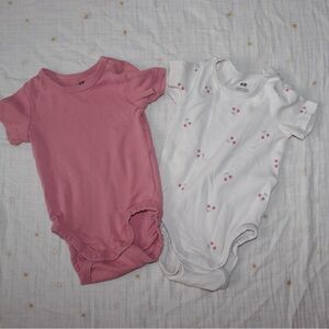 H&M Pink and White Cherry One Pieces